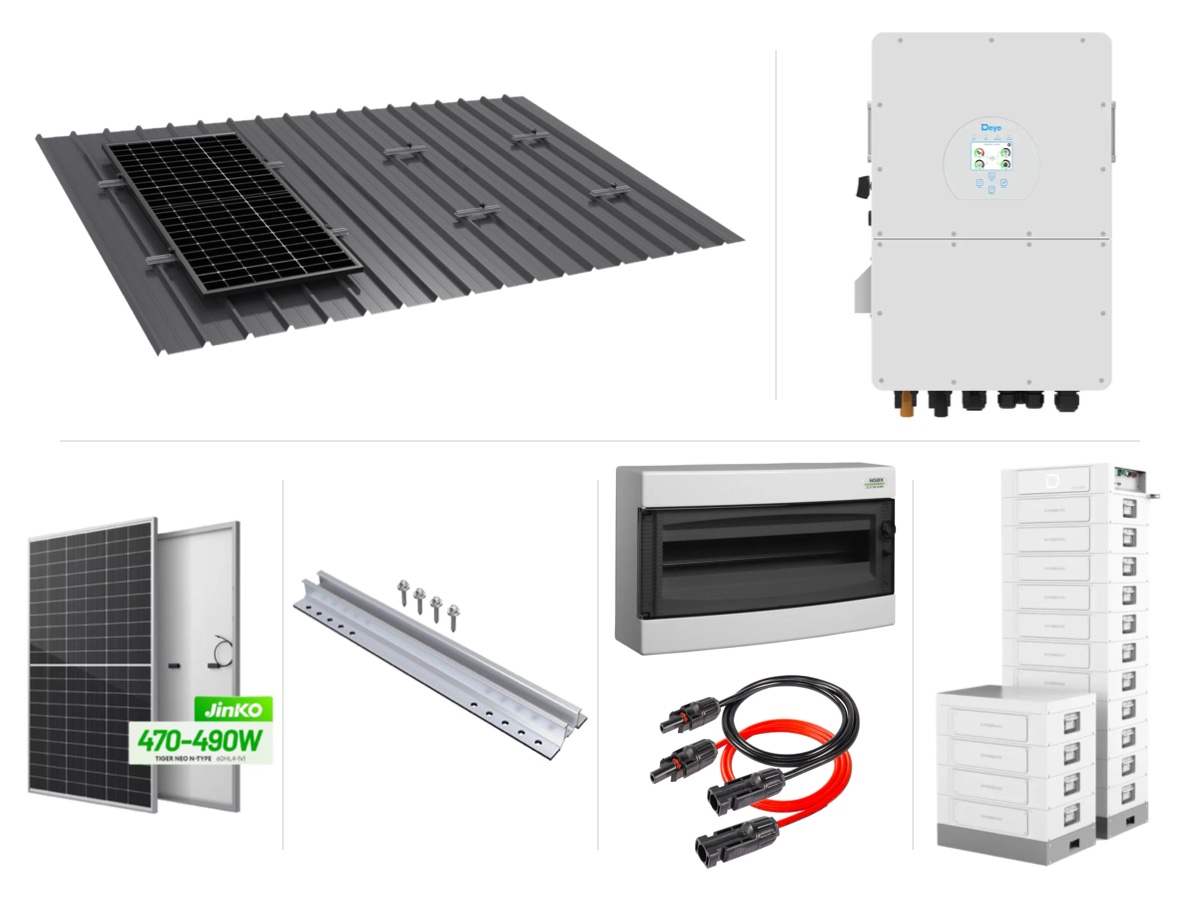 30 kW трифазна високоволтова хибридна система с батерия 31 kWh, метален покрив – с монтаж и пуск