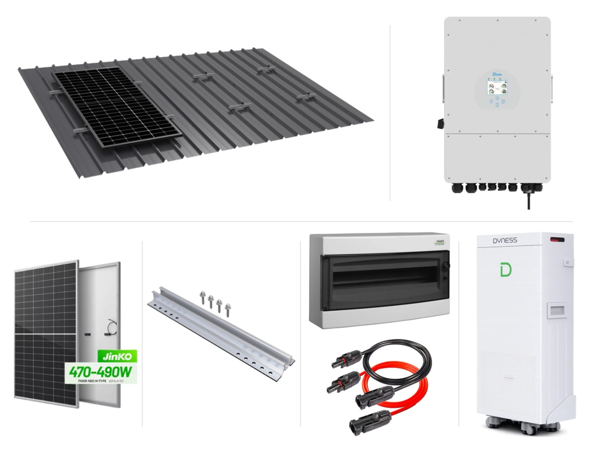 10 kW монофазна хибридна система с батерия 16 kWh, метален покрив – с монтаж и пуск